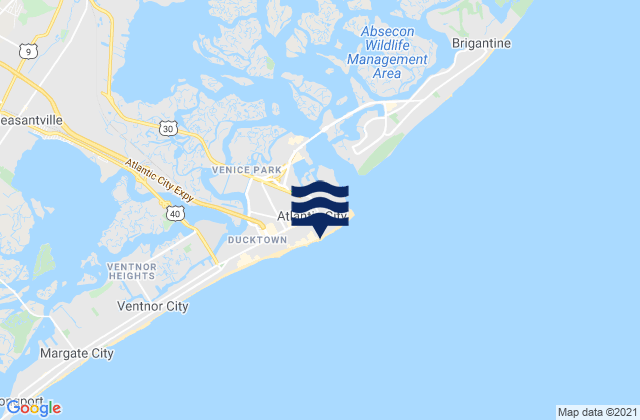 Mapa de mareas Atlantic City, United States