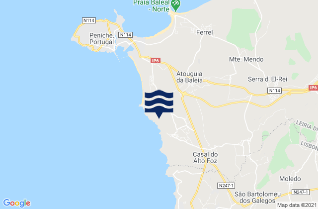 Mapa de mareas Atouguia da Baleia, Portugal