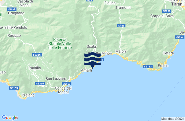 Mapa de mareas Atrani, Italy