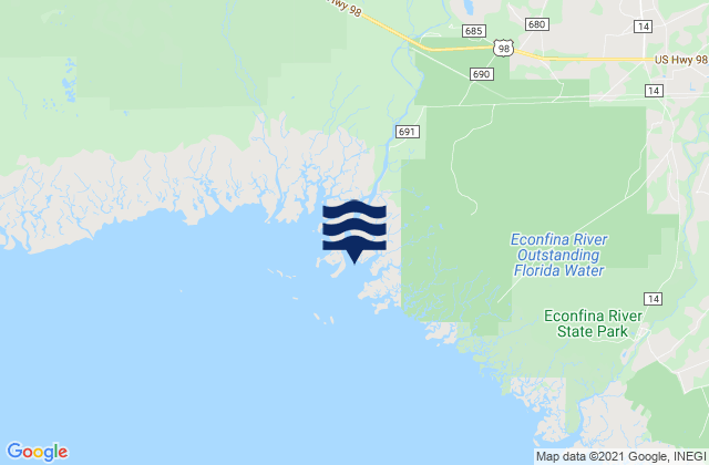 Mapa de mareas Aucilla River entrance, United States