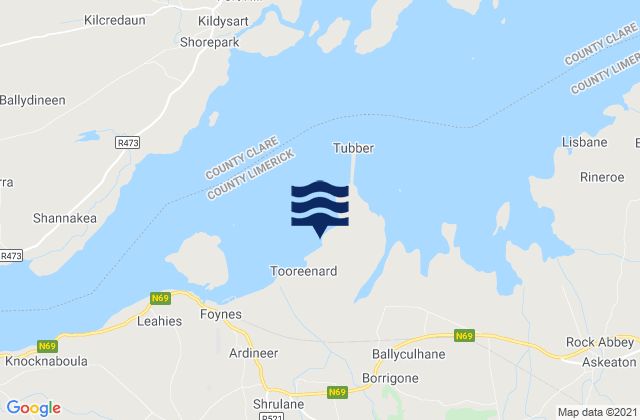 Mapa de mareas Aughinish Island, Ireland