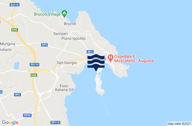 Mapa de mareas Augusta, Italy