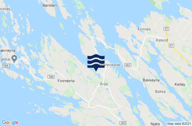 Mapa de mareas Austrheim, Norway