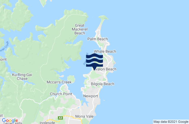 Mapa de mareas Avalon Beach, Australia