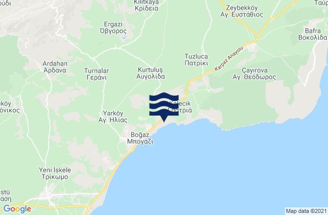 Mapa de mareas Avgolída, Cyprus