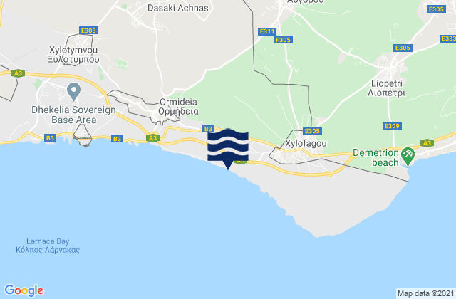Mapa de mareas Avgórou, Cyprus