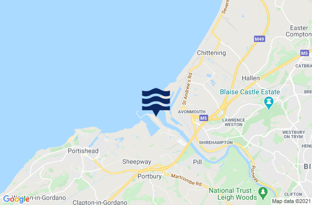 Mapa de mareas Avonmouth (Port of Bristol), United Kingdom