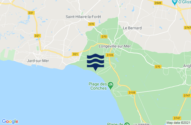 Mapa de mareas Avrillé, France