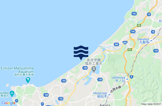 Mapa de mareas Awara-shi, Japan