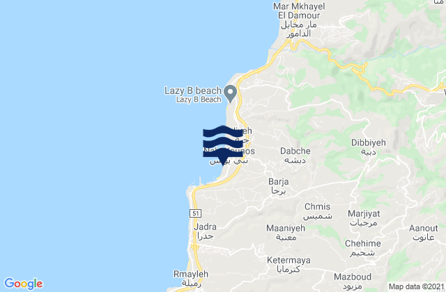 Mapa de mareas Awuali Rivermouth, Lebanon