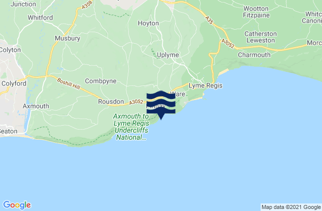 Mapa de mareas Axminster, United Kingdom