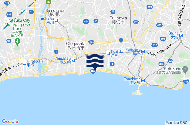 Mapa de mareas Ayase Shi, Japan