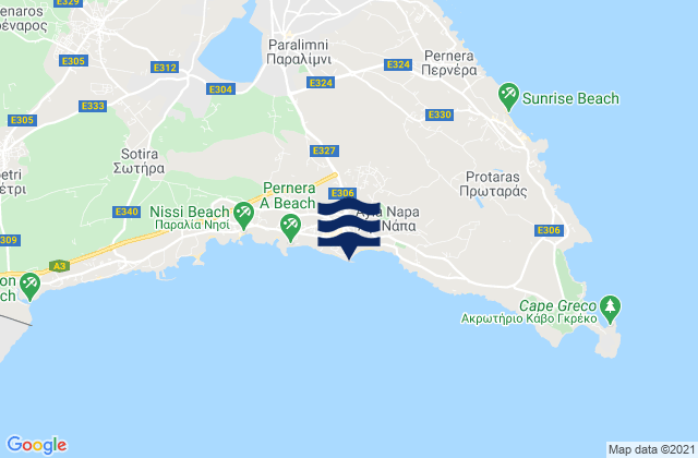 Mapa de mareas Ayia Napa, Cyprus