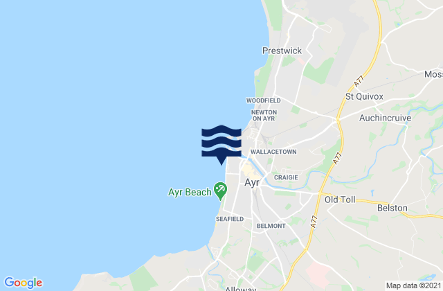 Mapa de mareas Ayr Beach, United Kingdom