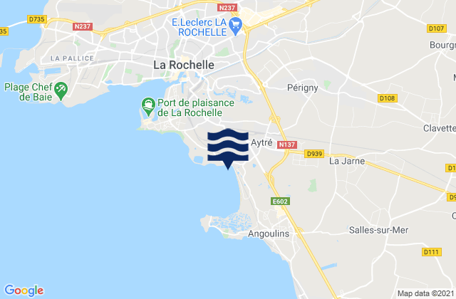 Mapa de mareas Aytré, France