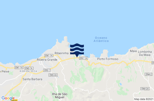 Mapa de mareas Azores, Portugal