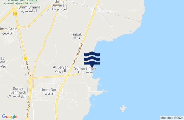 Mapa de mareas Az̧ Z̧a‘āyin, Qatar