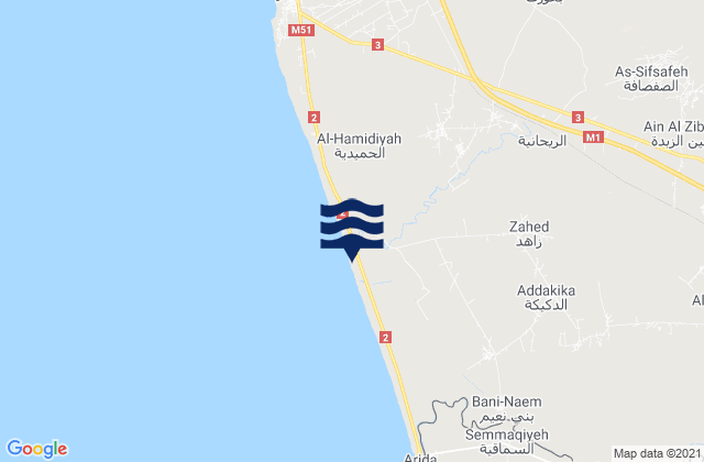 Mapa de mareas Aş Şafşāfah, Syria