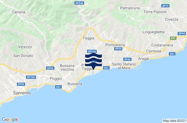 Mapa de mareas Badalucco, Italy