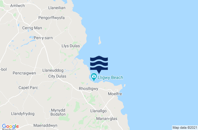 Mapa de mareas Bae Lligwy, United Kingdom