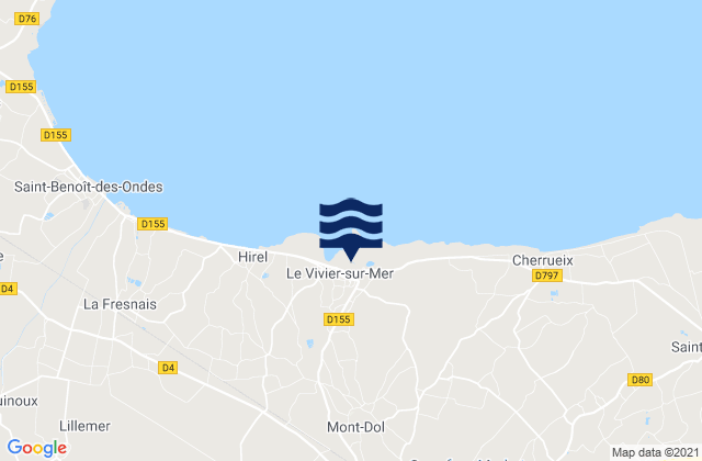 Mapa de mareas Baguer-Morvan, France