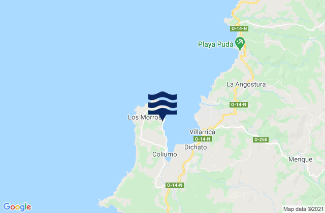 Mapa de mareas Bahia Coliumo, Chile
