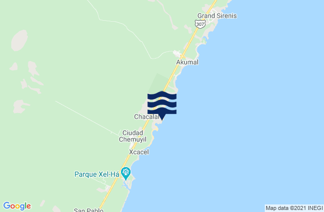 Mapa de mareas Bahia Grande, Mexico