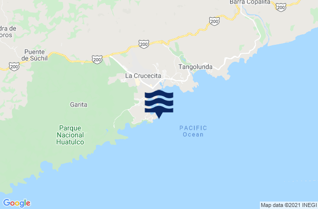 Mapa de mareas Bahia Santa Cruz, Mexico