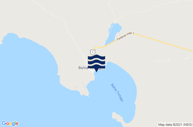 Mapa de mareas Bahia Tortugas, Mexico