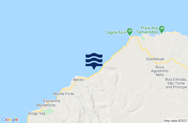 Mapa de mareas Bahia de Ana Chaves Soa Tome, Sao Tome and Principe