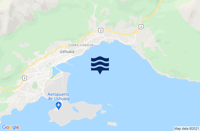 Mapa de mareas Bahía Ushuaia, Argentina