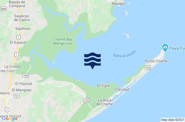 Mapa de mareas Bahía de Chame, Panama