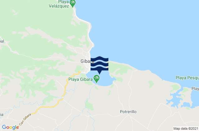Mapa de mareas Bahía de Gibara, Cuba