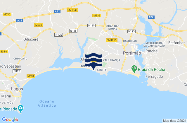 Mapa de mareas Baia, Portugal