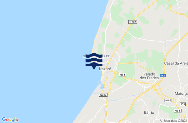 Mapa de mareas Baia de Pederneira, Portugal