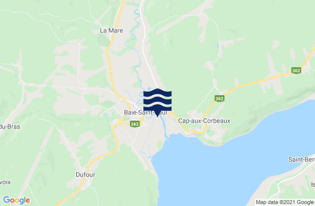 Mapa de mareas Baie-Saint-Paul, Canada