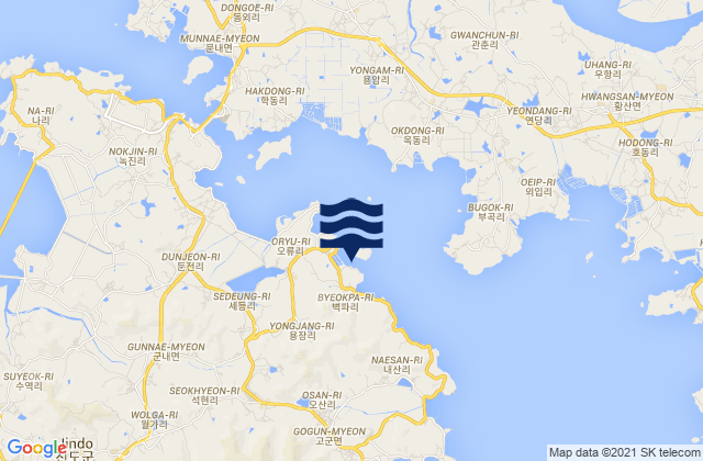 Mapa de mareas Baikpachin, South Korea