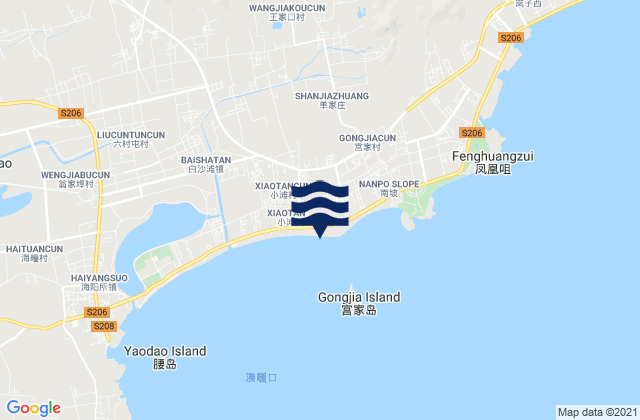 Mapa de mareas Baishatan, China