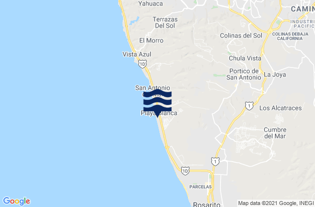 Mapa de mareas Baja Malibu, Mexico