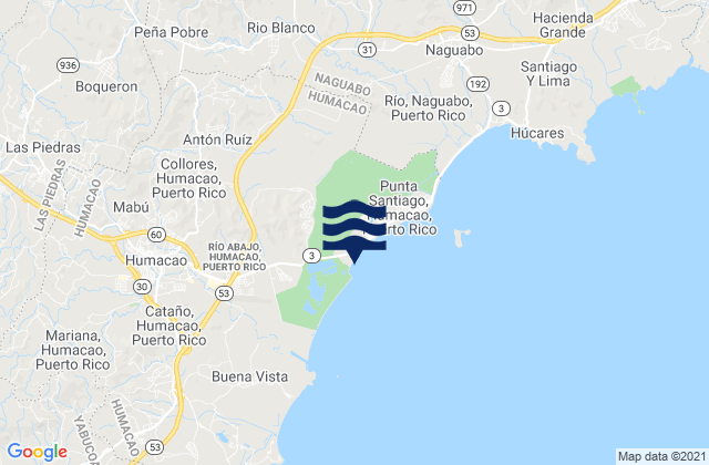 Mapa de mareas Bajandas, Puerto Rico
