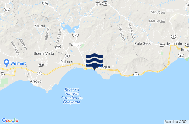 Mapa de mareas Bajo Barrio, Puerto Rico