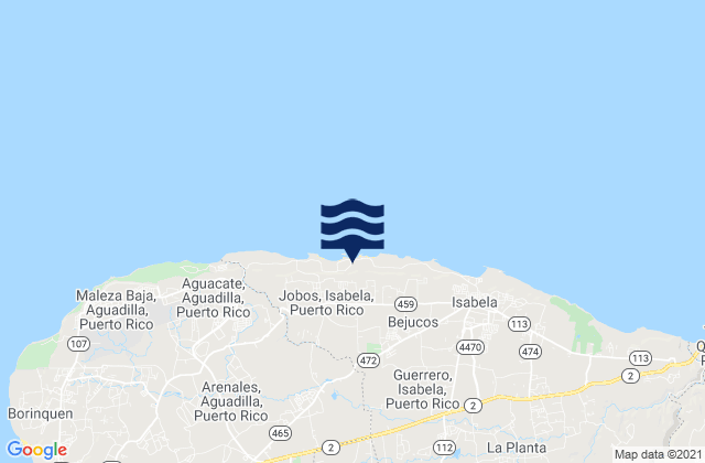 Mapa de mareas Bajura Barrio, Puerto Rico