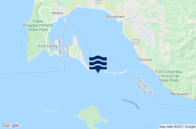 Mapa de mareas Baker Bay entrance E of Sand Island Tower, United States