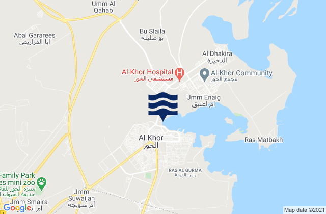 Mapa de mareas Baladīyat al Khawr wa adh Dhakhīrah, Qatar