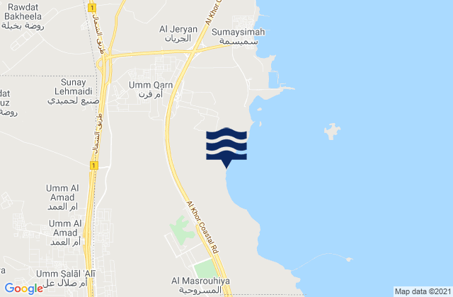 Mapa de mareas Baladīyat az̧ Z̧a‘āyin, Qatar