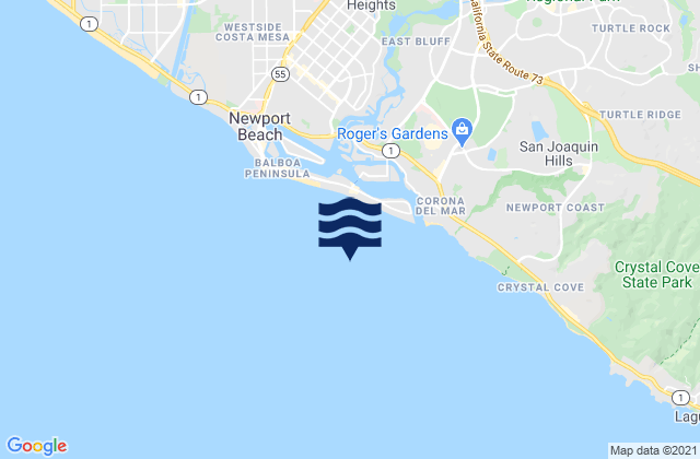 Mapa de mareas Balboa Beach, United States