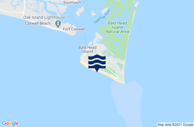 Mapa de mareas Bald Head Island, United States