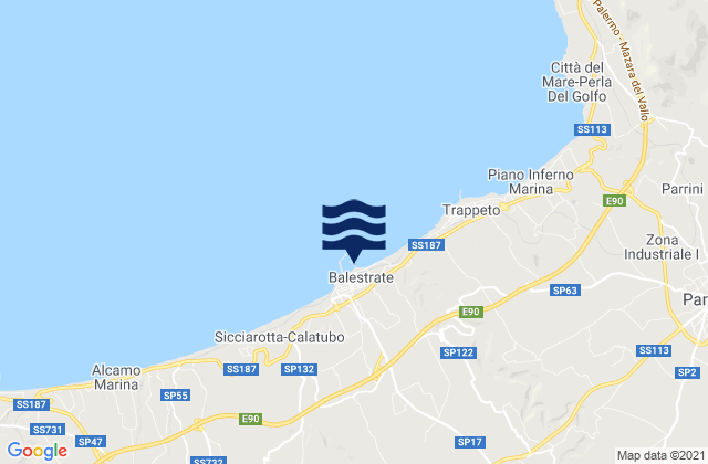 Mapa de mareas Balestrate, Italy