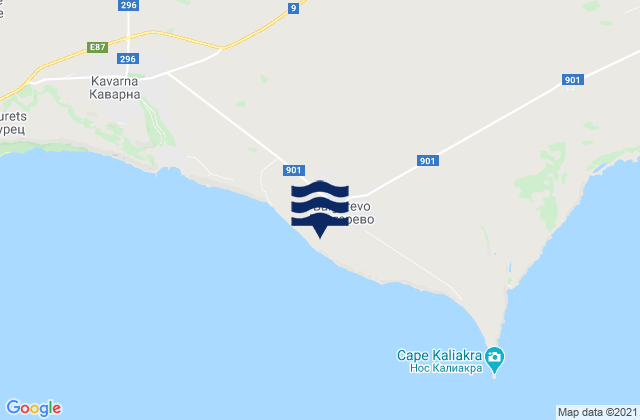 Mapa de mareas Balgarevo, Bulgaria