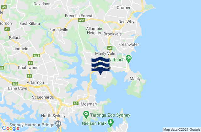Mapa de mareas Balgowlah, Australia